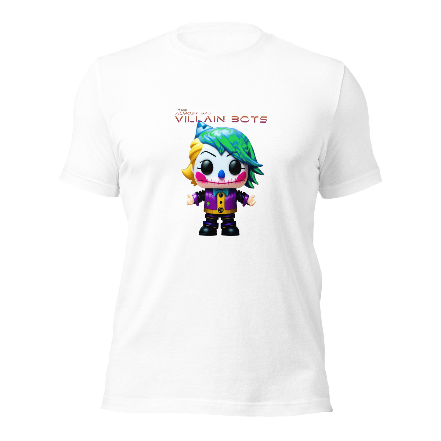 The Almost Bad Villain Bots from PixelDust T-Shirt : (Not Funny) Clown
